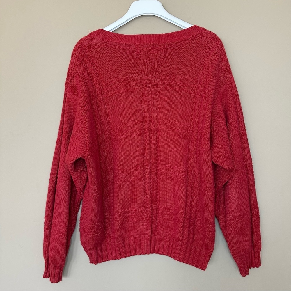 Vintage Y2K Jantzen Men's Large Gandpa Cable Knit Cardigan Sweater USA Academia - Picture 5 of 7